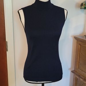 Navy silk tank sweater